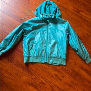 Izod Club vintage windbreaker with hood green EUC